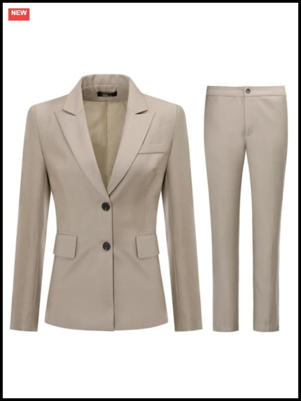 2 Piece Women's Office Suit Set One Button Blazer and Pants Polyester